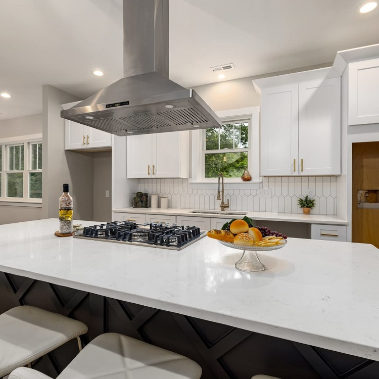 kitchen island with stove top