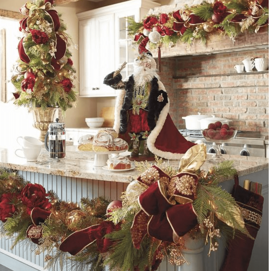 kitchen island christmas decor