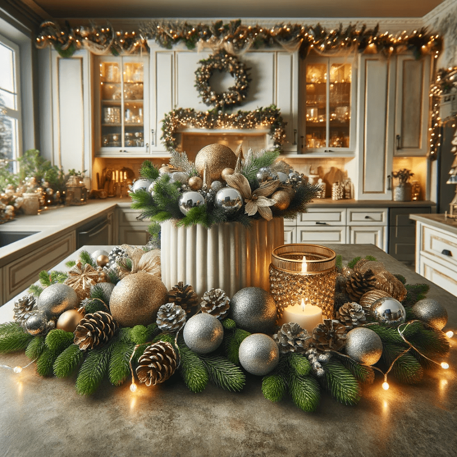 kitchen island christmas decor