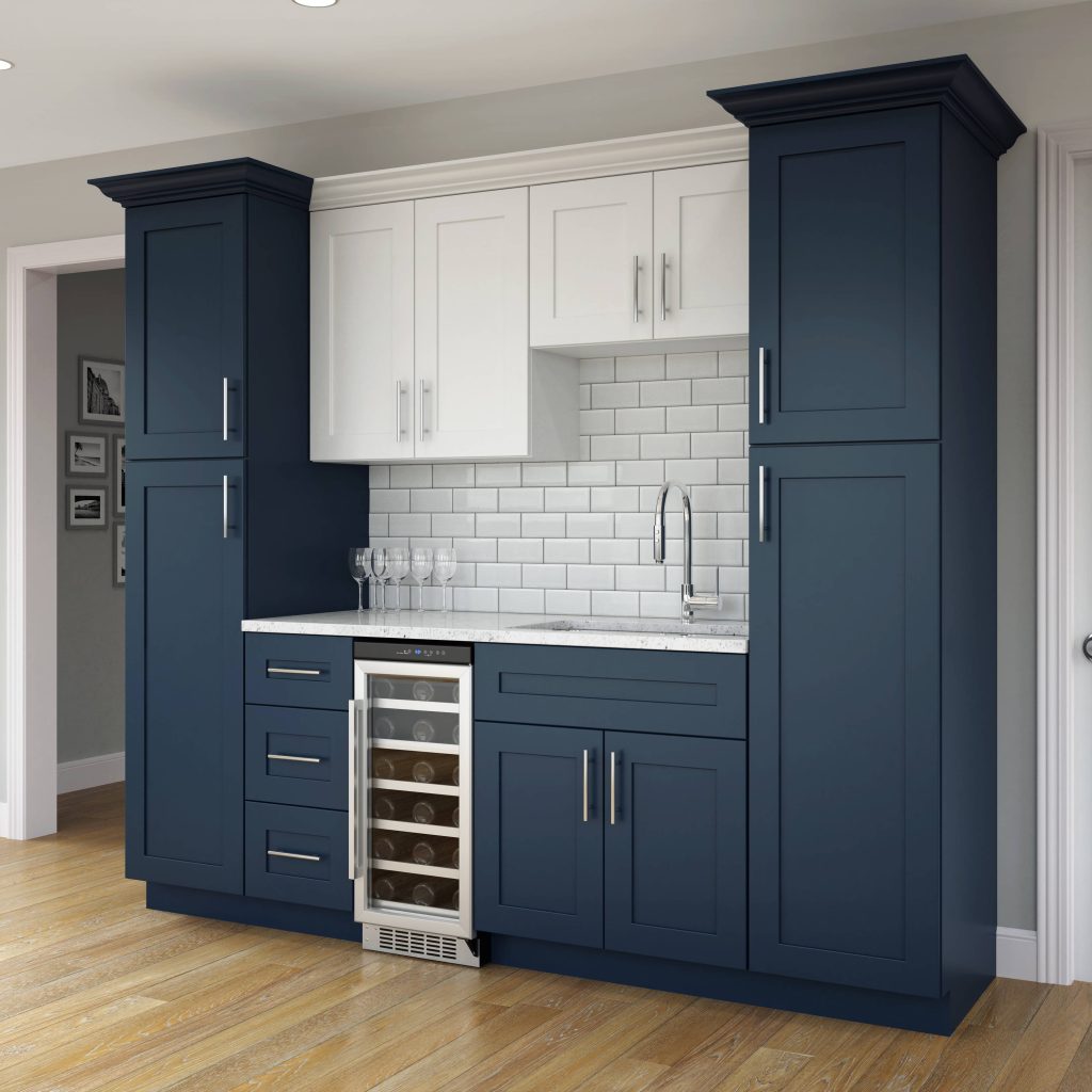 blue cabinet kitchen