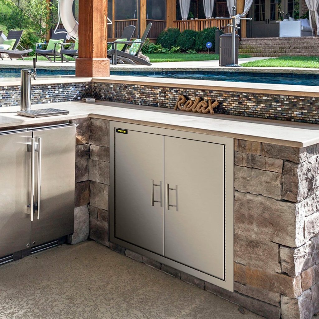 Outdoor kitchen cabinet doors