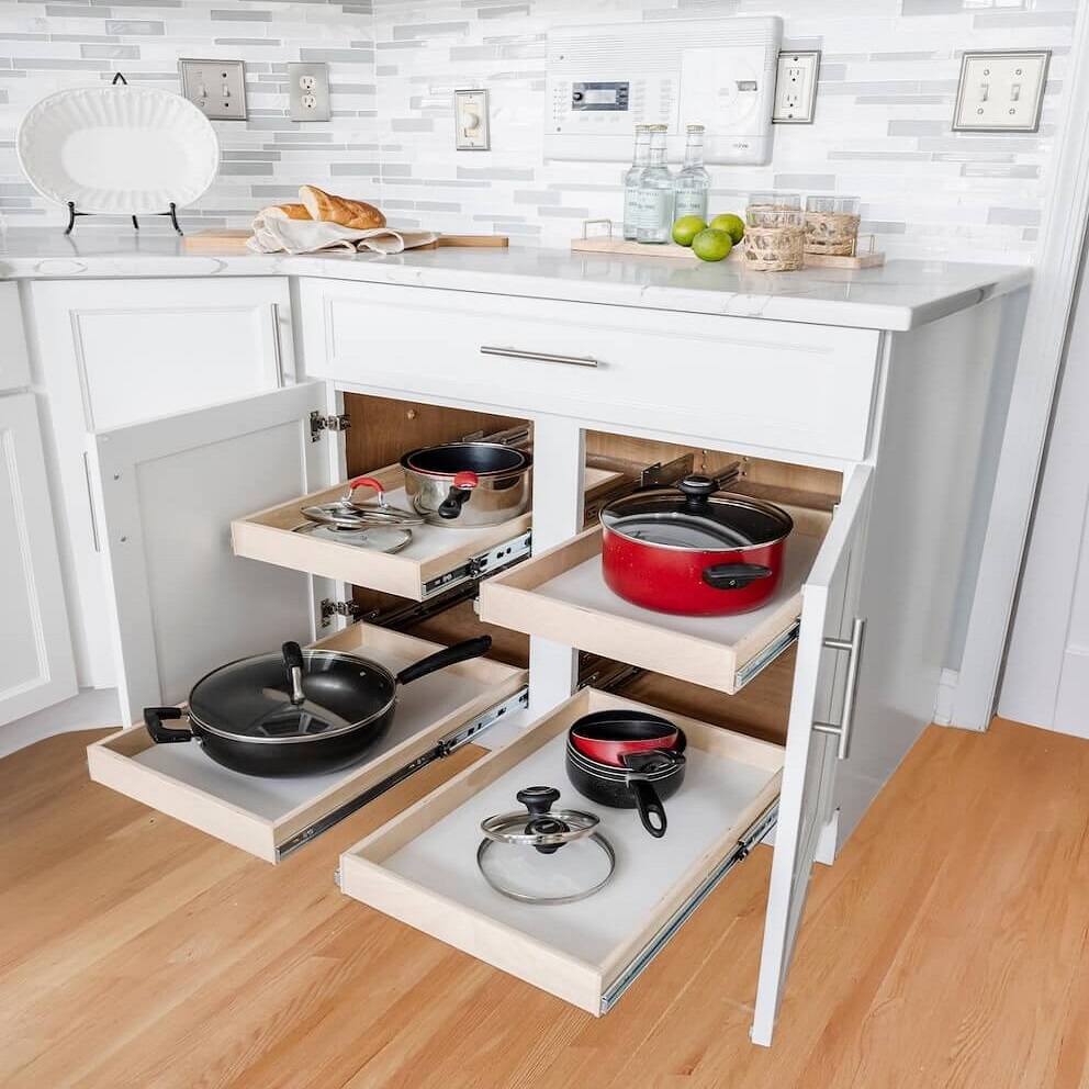 kitchen cabinet organization layout