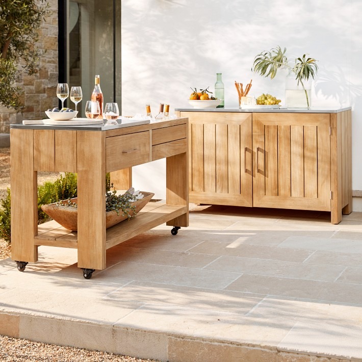 Outdoor kitchen cabinet doors