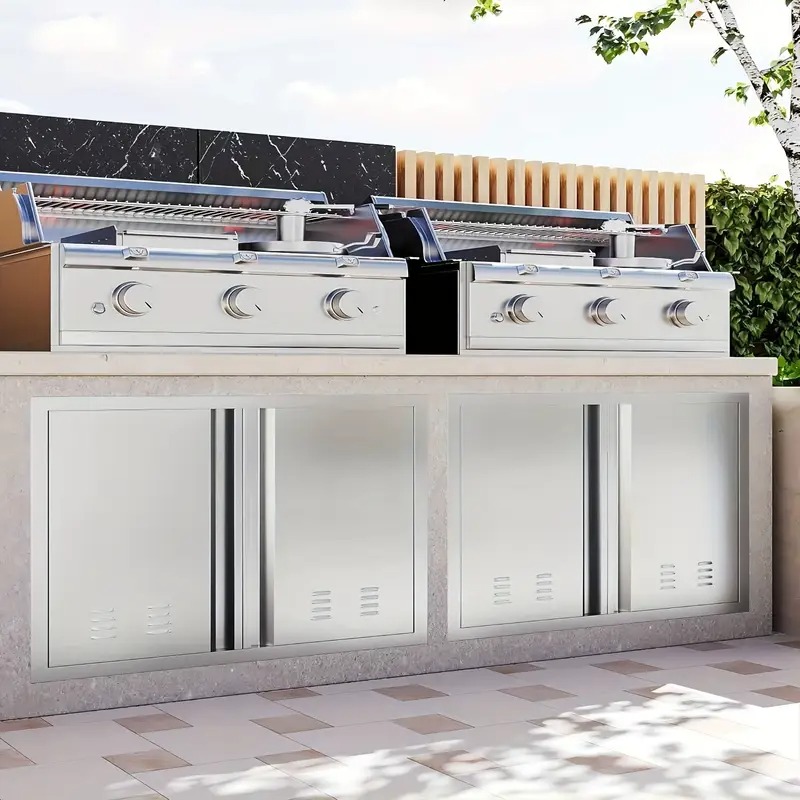 Outdoor kitchen cabinet doors