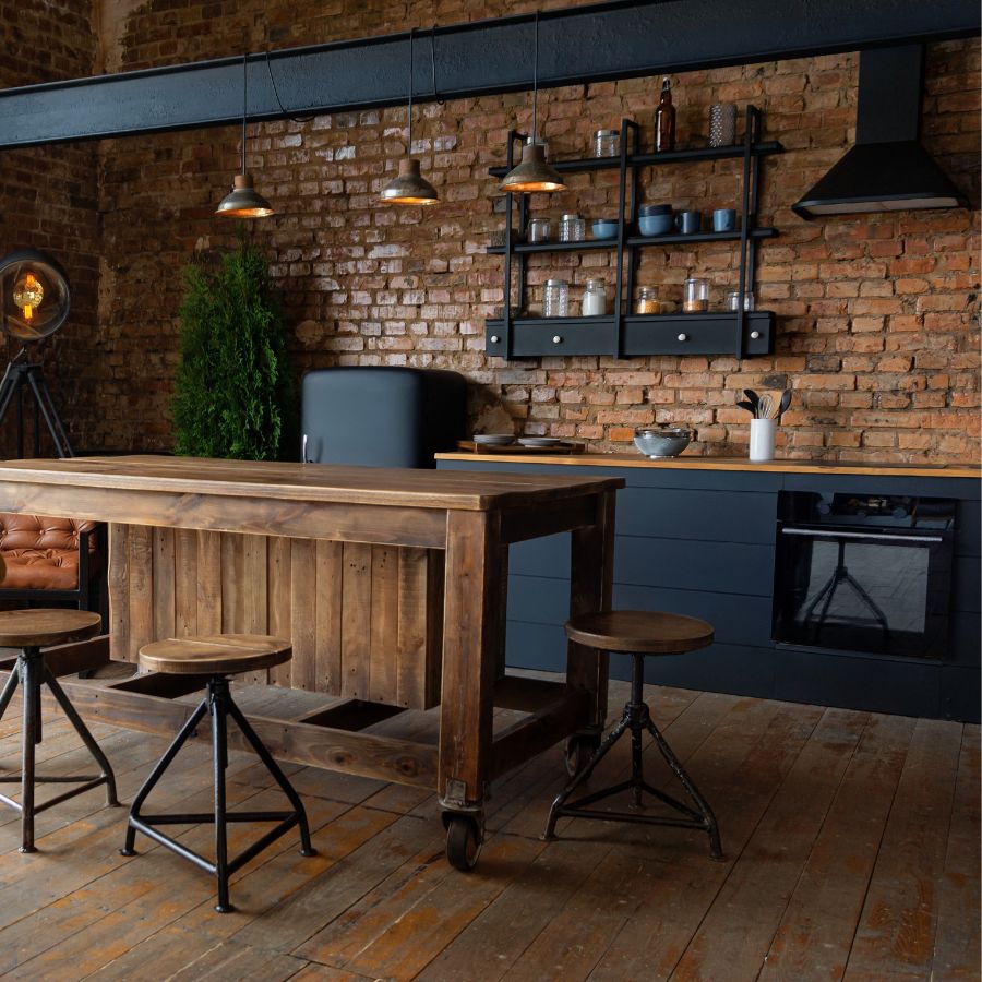 Dark cabinet kitchen